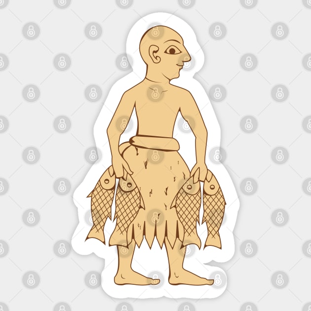 Sumerian Fish man Sticker by Dingir ENKI